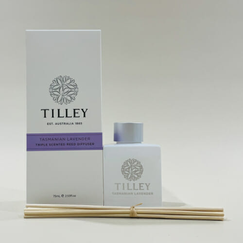 Tasmanian Lavender Reed Diffuser 75ml image. Enchantingly sweet aroma & herbaceous notes feeling calm & tranquillity. Ph: 03-51744-888