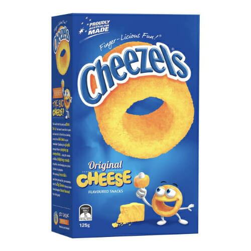 Cheezels original cheese,125g box of Cheezels with original cheese flavour.