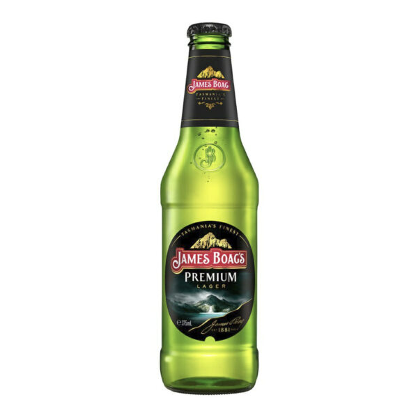James Boag's Premium Lager Bottle 375ml image.Smooth, subtle lager with the perfect balance between hop and malt. For a sophisticated style.