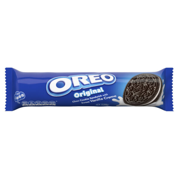 Oreo original, Chocolate Oreo Creme Biscuits, 128g Chocolate cookie sandwich with sweet vanilla creme.
