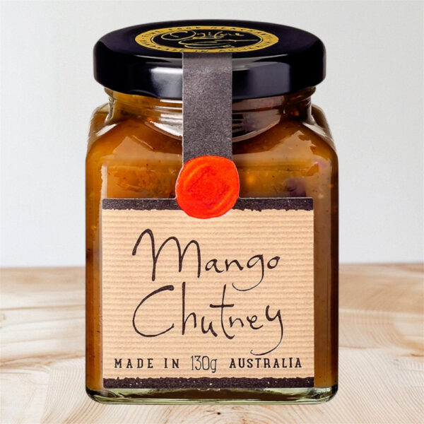 Mango Chutney image. A jar of mango chutney, showcasing its vibrant colour and texture, perfect for enhancing meals with sweet and spicy flavours.
